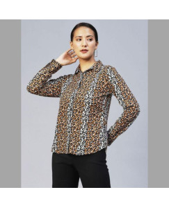 Rigo Women's Cotton Animal Print Full Sleeves Shirt